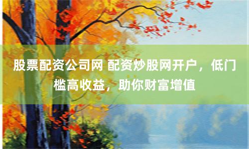 股票配资公司网 配资炒股网开户,低门槛高收益,助你财富增值